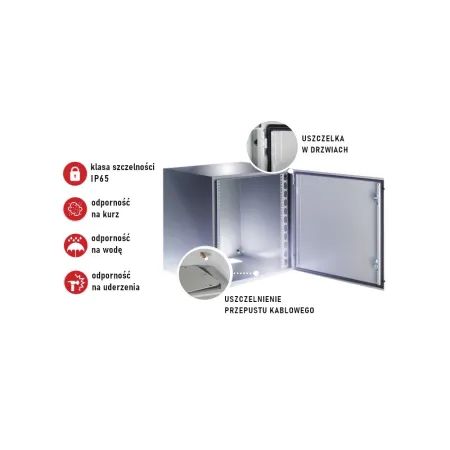 Szafa Wisząca Złożona 17u 600x600 Rack 19 Drzwi Pełne Szara